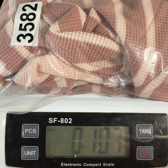 Denim & Co. Active Waffle Knit Tunic Women's MP Pink Stripe Cowl Neck QVC - Picture 7 of 7